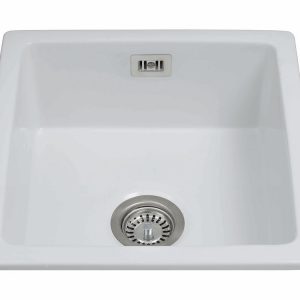 CDA KC42WH Ceramic Undermount Single Bowl Sink