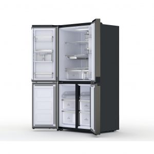 Hotpoint Active 4 Door HQ9 U1BL UK Fridge Freezer – Black Stainless