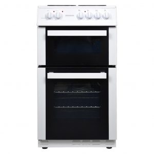 electriQ 60cm Electric Cooker with Twin Cavity and Ceramic Hob in Black 